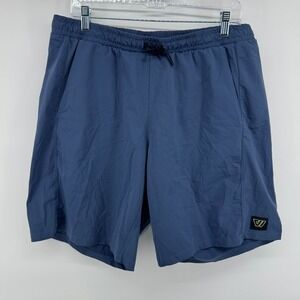 Wolaco Men's Shorts Size XL Blue Elastic Waist Drawstring Athletic Running